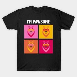 Siberian Husky Pawsome Awesome Cool Dude T-Shirt